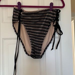 High waist Black and Tan bikini bottom